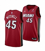 Men's Miami Heat #45 Davion Mitchell Red 2025 Statement Edition Swingman Stitched Jersey Dzhi,baseball caps,new era cap wholesale,wholesale hats